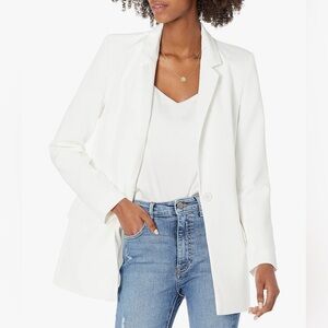 The Drop Women’s Blake Long Blazer in White, size medium